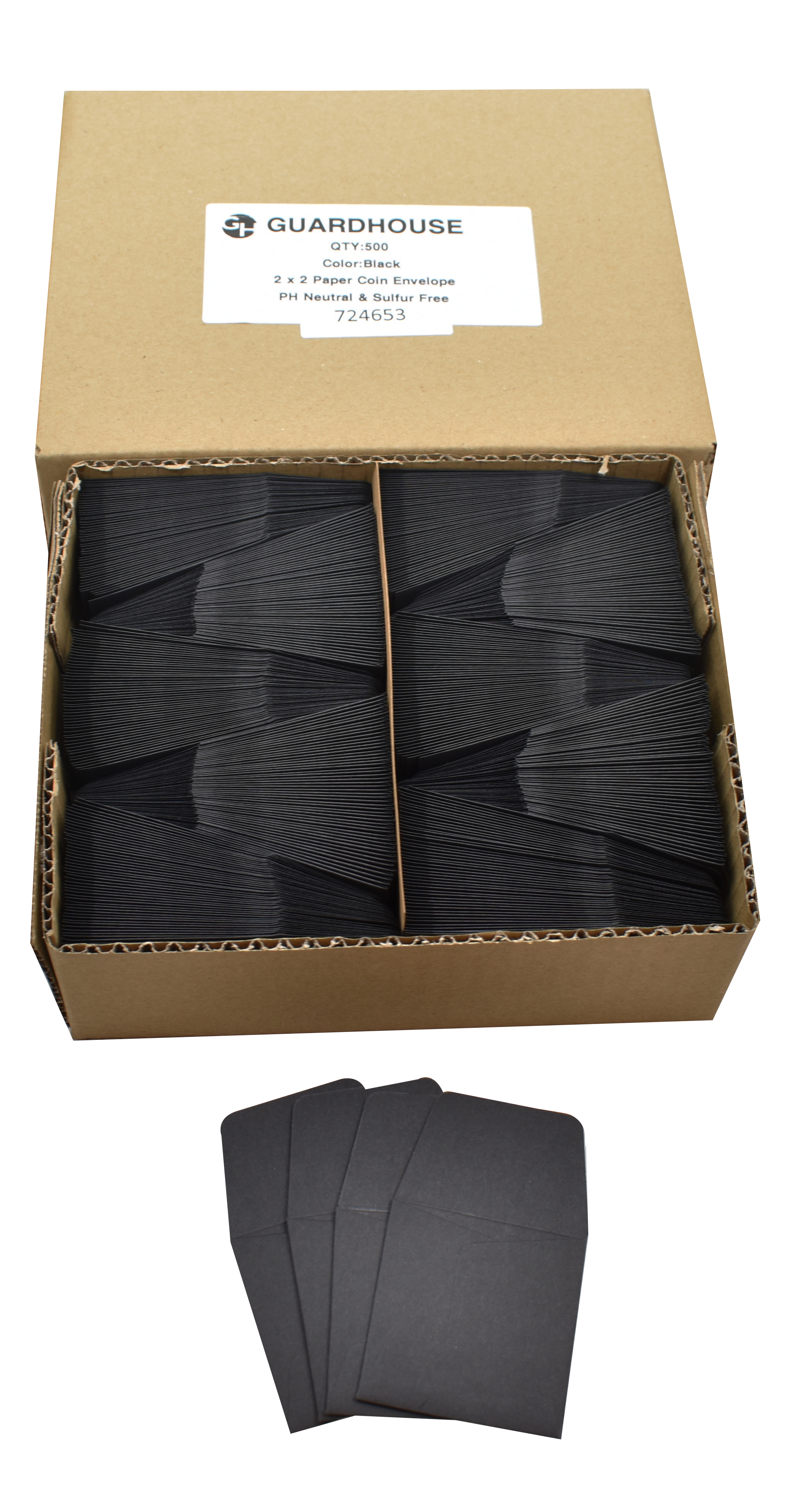 Paper Coin Envelope - Black - Qty: 500