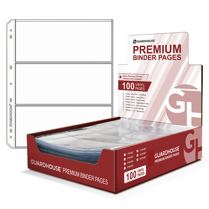 Guardhouse 3 Pocket Notebook Pages for Large Currency - 100 Pack