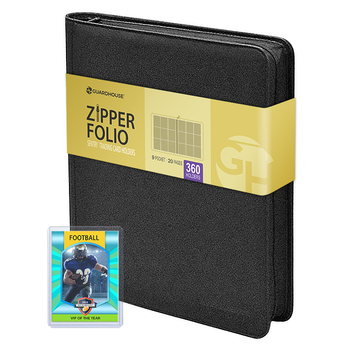 Guardhouse 9 Pocket Zipper Folio for Sentry Card Holders - Charcoal