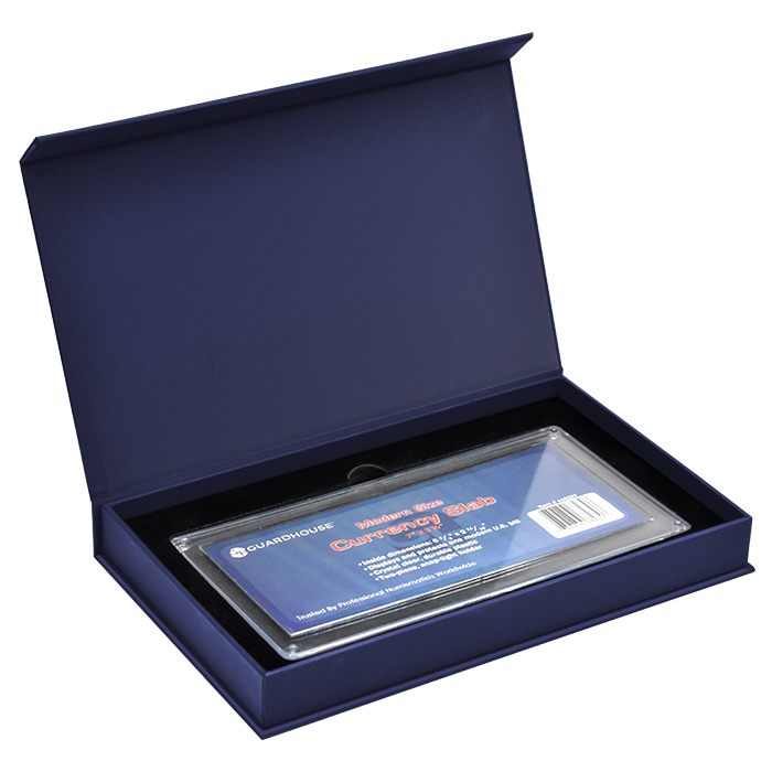 Guardhouse Magnetic Lid Display Box - Holds Guardhouse Currency Slab - Blue