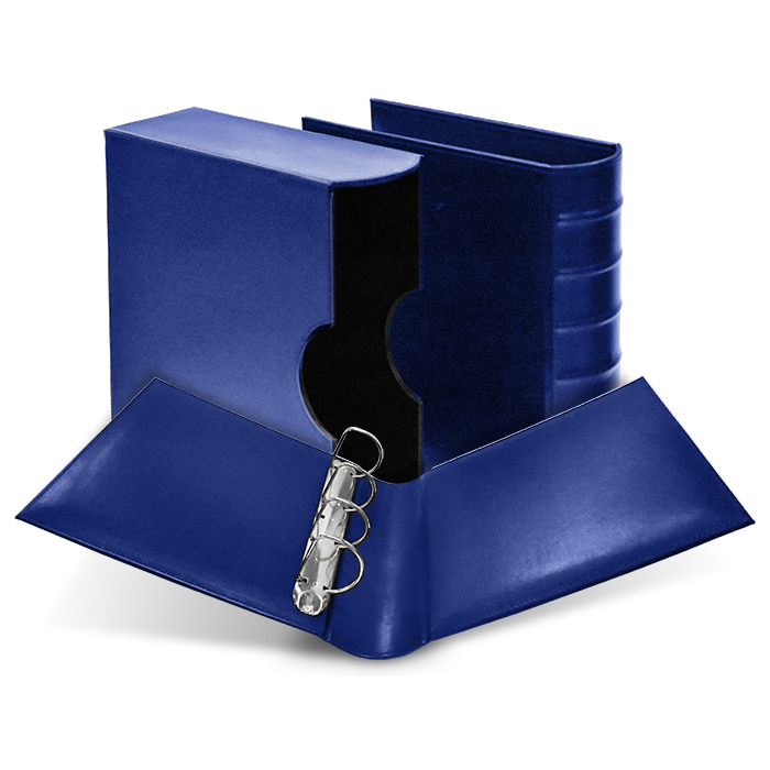Cornerstone Large Capacity 4 D-Ring Binder & Slip Case - Navy Blue