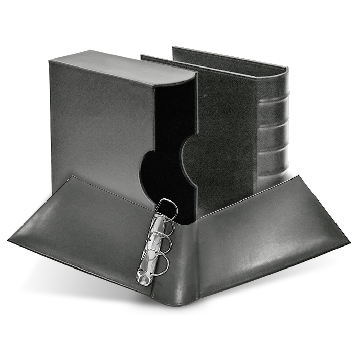 Cornerstone Large Capacity 4 D-Ring Binder & Slip Case - Gray