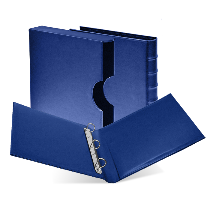 Cornerstone Regular Capacity 3 D-Ring Binder & Slip Case - Navy Blue
