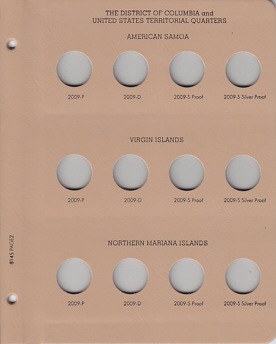 Statehood Quarters DC & Territories with proof Replacement Page 2