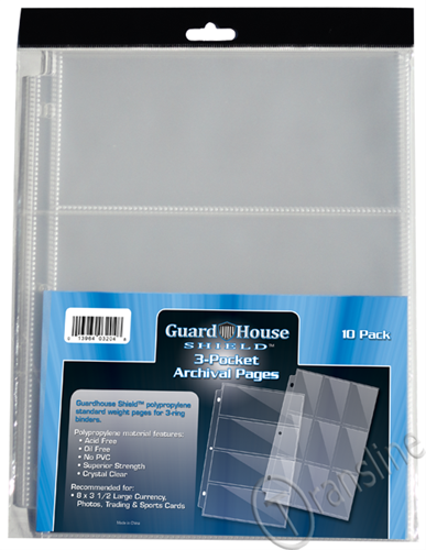 Guardhouse 3 Pkt Archival Notebook Pgs for Large Currency - 10 Pk