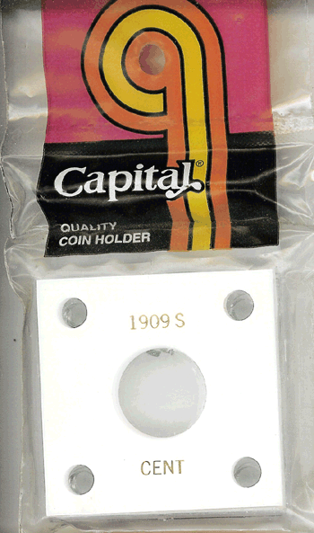 Capital Plastics 144 Coin Holder White - 1909S Cent