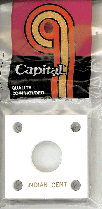 Capital Plastics 144 Coin Holder / White - Indian Cent