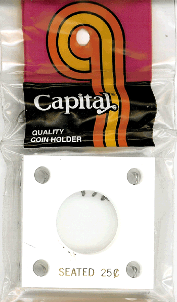 Capital Plastics 144 Coin Holder White - Liberty Seated Quarter