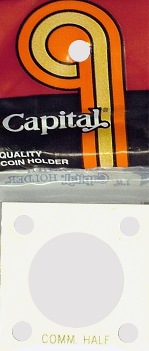 Capital Plastics 144 Coin Holder White - Commemorative Half Dollar