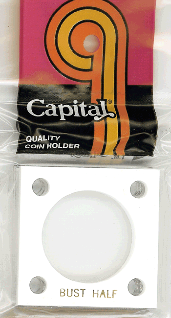 Capital Plastics 144 Coin Holder White - Bust Half Dollar