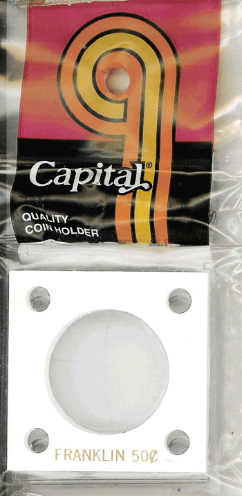 Capital Plastics 144 Coin Holder White - Franklin Half Dollar