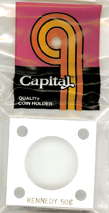 Capital Plastics 144 Coin Holder White - Kennedy Half Dollar