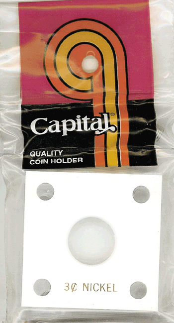 Capital Plastics 144 Coin Holder White - 3 Cent Nickel