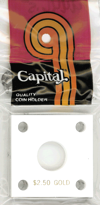 Capital Plastics 144 Coin Holder White - $2.50 Gold Piece