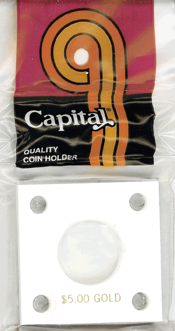 Capital Plastics 144 Coin Holder White - $5 Gold Piece