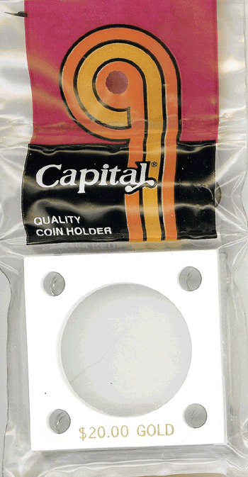 Capital Plastics 144 Coin Holder White - $20 Gold Piece