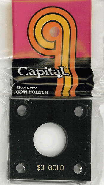 Capital Plastics 144 Coin Holder - $3 Gold Piece