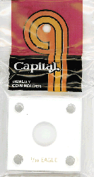 1/10  oz Eagle Capital Plastics Coin Holder 144 White 2x2