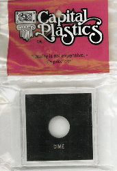 Dime Capital Plastics Coin Holder Krown Black 2.5x2.5
