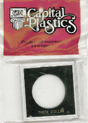 Trade Dollar Capital Plastics Coin Holder Krown Black 2.5x2.5