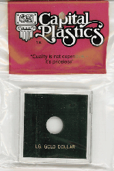 Large Gold Dollar  Capital Plastics Coin Holder Krown Black 2.5x2.5