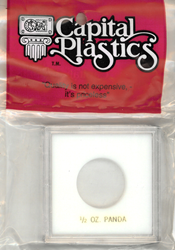 1/2 oz Panda Capital Plastics Coin Holder Krown White 2.5x2.5