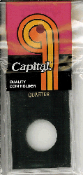 Quarter Capital Plastics Coin Holder Caps Black 2x3
