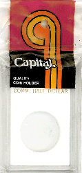 Commemorative Half Dollar Capital Plastics Coin Holder Caps White 2x3