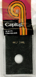 Half Dime Capital Plastics Coin Holder Caps Black 2x3