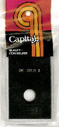 Small Gold  Capital Plastics Coin Holder CAPS Type Black 2x3