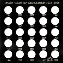 Lincoln Wheat Ear Cents 1934 Capital Plastics Coin Holder Black Galaxy