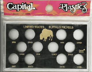 Buffalo Nickels Capital Plastics Coin Holder Black Meteor