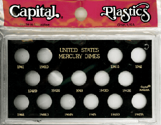 Mercury Dimes 1941 Capital Plastics Coin Holder Black Meteor