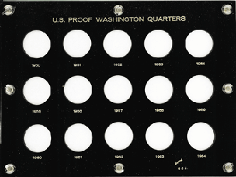 Washington Quarters 1950 Proof Capital Plastics Coin Holder Black 6X8