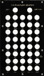 1932 to 1947 Washington Quarters Capital Plastics Holder 8" x 14"