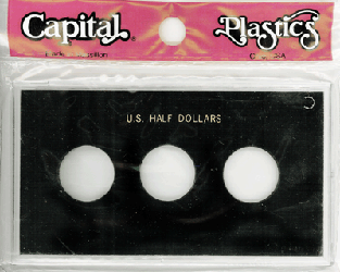 Half Dollars 3 Coin Capital Plastics Coin Holder Black Meteor