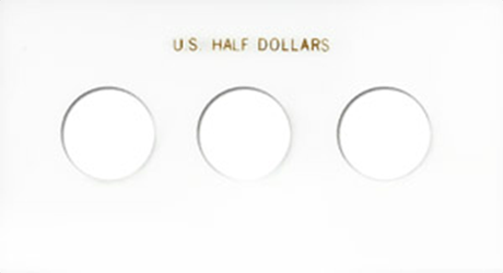 Capital Plastics Holder for 3 Half Dollars - White Half Dollars 3 Coin Capital Plastics Coin Holder White, Capital, MA31C