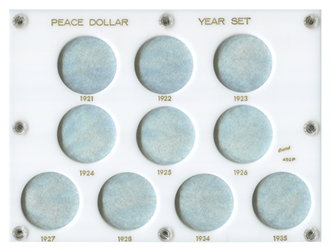 Peace Dollar Year Set Capital Plastics Coin Holder White 6x8