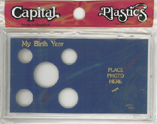 My Birth Year Capital Plastics Photo / 5 Coin Holder Blue Meteor
