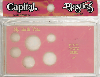 My Birth Year Capital Plastics Photo / 6 Coin Holder Pink Meteor