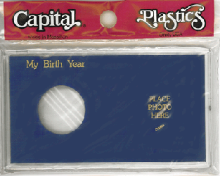 My Birth Year Silver Eagle / Photo Capital Plastics Coin Holder Blue Meteor