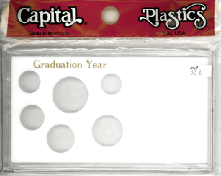 Graduation Year 6 Coin Capital Plastics Coin Holder White Meteor