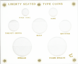 Liberty Seated Type Capital Plastics Coin Holder White 5x6