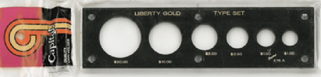 Liberty Gold Type Set Capital Plastics Coin Holder Black 2x7.5