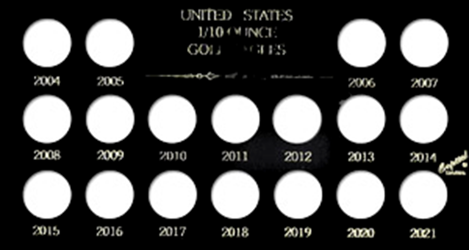 Capital Plastics U.S. 1/10 Ounce Gold Eagles 2004-2021 Meteor U.S. 1/10 Ounce Gold Eagles 2004-2021, Capital, MA437A