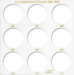 Capital Plastics U.S. Silver Eagle Year Set 2004-2012 Galaxy U.S. Silver Eagle Year Set 2004-2012, Capital, GX9SEC-White