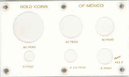 Gold Coins of Mexico Coin Holder -  3 1/2 x 6