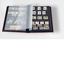 Lighthouse Stamp Stock Book Red Cover and 32 Black Pages