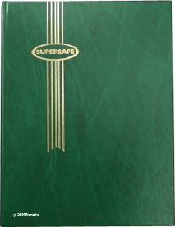 Supersafe Stamp Stockbook - 16 Black Pages Green Cover