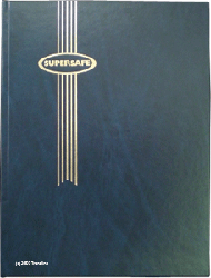 Supersafe Stamp Stockbook - 32 Black Pages Blue Cover